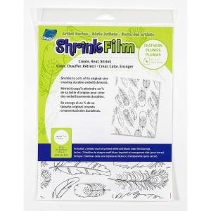 imageGrafix Artist Series Film  Art Supply by Balzer Designs 85 x 11 Pack of 4 2 PrePrinted White 2 Clear Translucent Shrink Sheets Even Easier to Create and Decorate 812 x 11Feathers Design by Gine Lee Kim