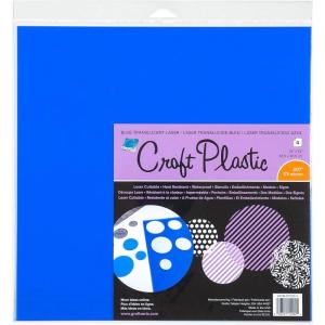 imageGrafix Blue Laser Craft Plastic  Durable 0075 Translucent Laser Cuttable Film for Bulk Stencil and Template Making DIY Craft Projects 3D Embellishments and More Blue 12 x 12 Pack of 2512x12x0005