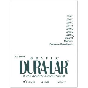 imageGrafix DuraLar 0003quot Film Ultra Clear Glossy 11quotx14quot Sheet MylarAcetate Alternative for Blank Stencils and Templates Protection Transparencies Windows Arts and Crafts Pad of 25 SheetsClear  Pack of 100