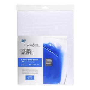 imageGrafix Impress Inking Palette 9 by 12Inch 25Pack 9 x 12 Pad of 25 Disposable Nonporous Clear Plastic Sheets Used for Rolling Out and Mixing Paint Gummed on 2 Sides to Prevent Curling