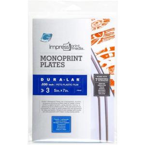 imageGrafix Impress Print Media Monoprint Plate  8 x 12 Pack of 3  Transparent Lightweight NonPorous 030 DuraLar Monoprinting Surface Economical Alternative to Metal or Glass Plates3Pack