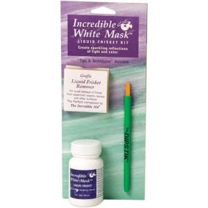 imageGrafix Incredible Liquid Frisket Kits  45 Ounce  Kit Includes 45 Ounce Bottle of White Mask Liquid Frisket The Incredible Nib and Liquid Frisket Remover ToolWhite Kit