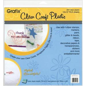 imageGrafix Ultra Clear 020 Plastic Durable and Archival Film Perfect for DIY Crafts Stencils Journals Cards 3D Embellishments and More 12quot x 12quot 4 PackClear  Pack of 4
