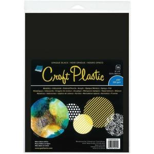 imageGrafix Opaque Craft Plastic  Opaque 010 Craft Plastic Film Durable and Flexible Film Perfect for DIY Crafts Mixed Media Fluid Art Watercolors and Stamping Black 9 x 12 Pack of 259x12x0010