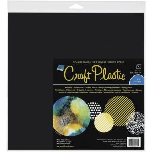 imageGrafix Opaque Craft Plastic  Opaque 010 Craft Plastic Film Durable and Flexible Film Perfect for DIY Crafts Mixed Media Fluid Art Watercolors and Stamping Black 9 x 12 Pack of 2512x12x0010