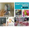 imageGrafix Opaque Craft Plastic  010quot Craft Plastic Film Durable and Flexible Film Perfect for DIY Crafts Mixed Media Fluid Art Watercolors and Stamping White ampamp Black 12X12 Pack of 30
