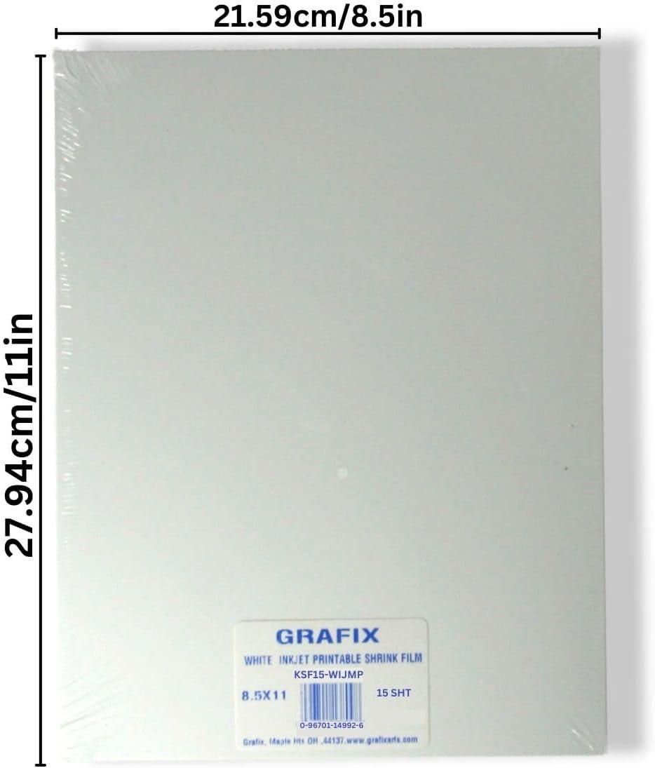 imageGrafix InkJet Printable White Opaque Shrink Film  85quotx11quot Print Cut and Shrink It to create jewelry embellishments tags ampamp ornaments Shrink plastic is for kids of all ages Sheets Pack of 15