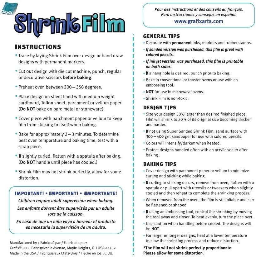 imageGrafix Shrink Film  85quotx11quot Sheets Design Your Art and Shrink It to Create Jewelry Embellishments Paper Crafts Gift Tags Ornaments and More