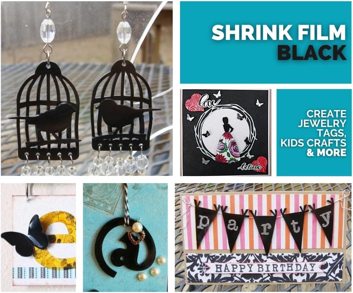 imageGrafix Shrink Film  85quotx11quot Sheets Design Your Art and Shrink It to Create Jewelry Embellishments Paper Crafts Gift Tags Ornaments and MoreBlack