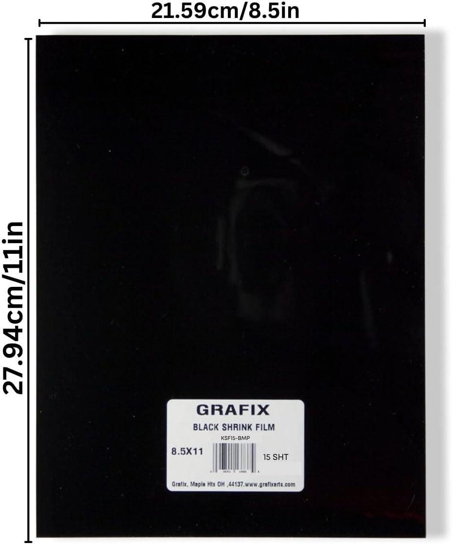 imageGrafix Shrink Film  85quotx11quot Sheets Design Your Art and Shrink It to Create Jewelry Embellishments Paper Crafts Gift Tags Ornaments and MoreBlack