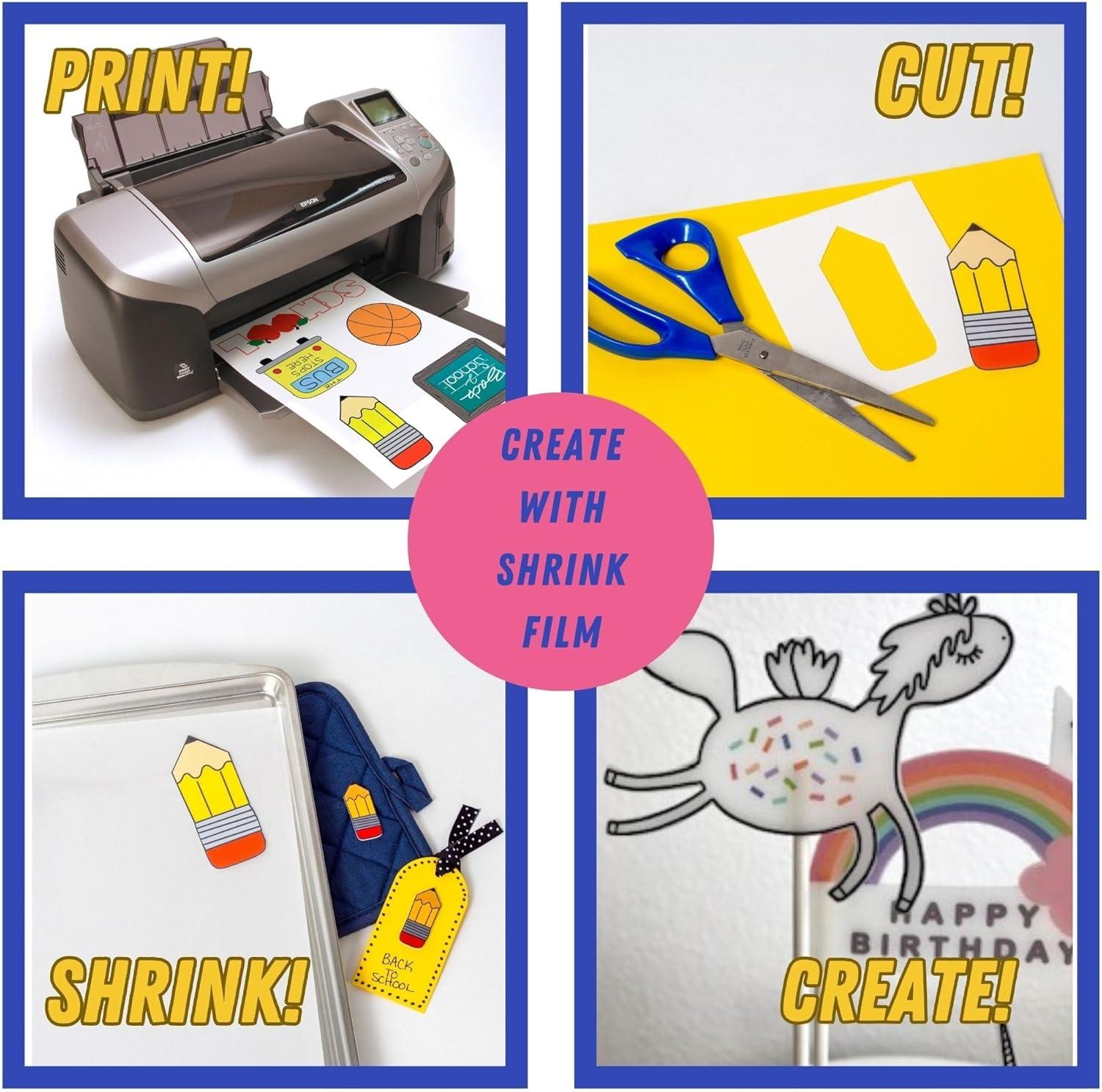 imageGrafix InkJet Printable Clear Transparent Shrink Film  85quotx11quot Print Cut and Shrink It to Create Jewelry Embellishments TagsOrnaments Shrink Plastic is for Kids of All Ages SheetsPack of 15KSF15CIJMP